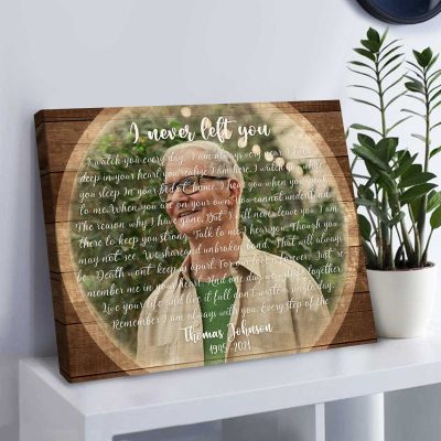 Custom Memorial Poem Canvas - Personalized Photo Memorial Gifts - Loss Of Father Gifts