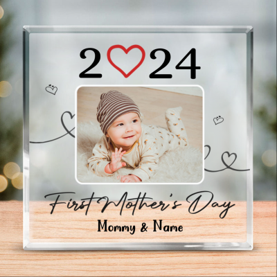 First Mother's Day Acrylic Plaque - Custom Photo Mommy And Baby Gifts - 1st Mother's Day Keepsake