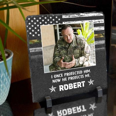 I Raised My Hero - Custom Photo Military Mom Slate - Gifts For Military Army Mom On Mother's Day