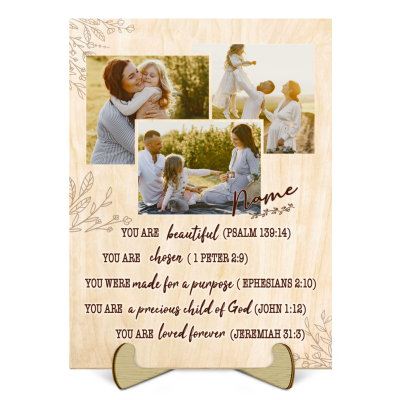 Personalized Christian Mom Gifts, Christian Bible Verse Affirmations Wood Plaque With Mom's Photo, Mother's Day Gifts For Christian Mom