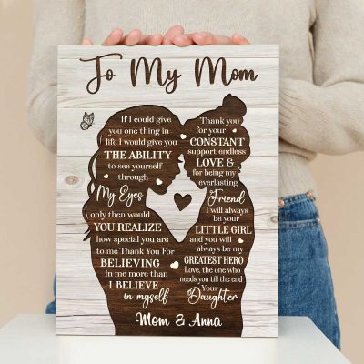 To My Mom Canvas from Daughter - Happy Mother's Day Canvas - Mothers Day Gifts For Mom From Daughter - Birthday Gift for Mom