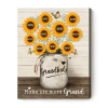 Grandkids Make Life More Grand - Custom Grandkids Name Sunflower Canvas Print - Gardening Gifts For Mothers Day - Grandmother Personalized Gifts