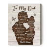 To My Dad Canvas from Daughter - Happy Father's Day Canvas - Fathers Day Gifts For Dad From Daughter - Birthday Gift for Dad