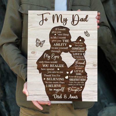 To My Dad Canvas from Daughter - Happy Father's Day Canvas - Fathers Day Gifts For Dad From Daughter - Birthday Gift for Dad