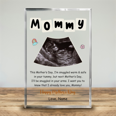 BEST SELLERS 43 Baby Ultrasound Photo Acrylic Plaque - Mother's Day Gifts For Pregnant Moms - First Mothers Day Gift - Gift From Baby Bump