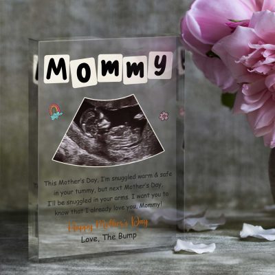 BEST SELLERS 44 Baby Ultrasound Photo Acrylic Plaque - Mother's Day Gifts For Pregnant Moms - First Mothers Day Gift - Gift From Baby Bump
