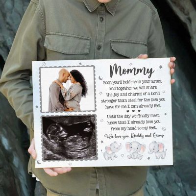 Mother's Day Gift For Mom To Be, Mommy Soon You'll Hold Me In Your Arm Photo Canvas, Mummy Gift From Unborn Baby, Gift for Wife When Pregnant