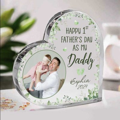 Happy 1st Father's Day As My Daddy - 1st Time Dad Custom Photo Acrylic Plaque - Baby's First Father's Day Gift - Happy First Fathers Day Plaque