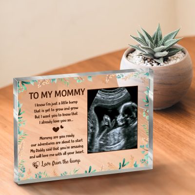 BEST SELLERS 24 To My Mommy - Custom Ultrasound Picture Acrylic Plaque - Mothers Day Gift For Expecting Mom - Mommy To Be Gift From The Bump - Sonogram Picture Gift