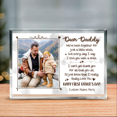 First Father's Day Picture Frame Acrylic Plaque
