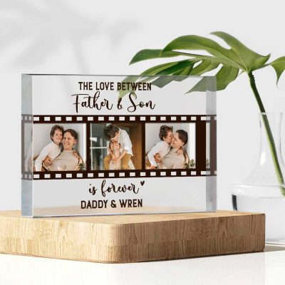 The Love Between Father And Son Is Forever Personalized Acrylic Plaque - Daddy And Son Fathers Day Gift - Father And Son Gift