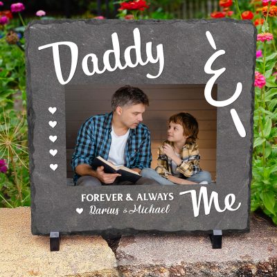 First Fathers Day Gift For Dad - Daddy And Me - Custom New Daddy Picture Stone - Personalized Gift For Husband From Wife