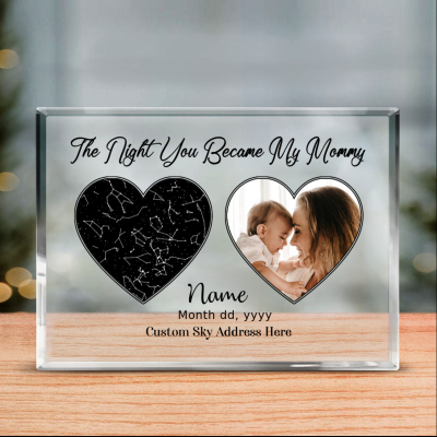 The Night You Became My Mommy - Custom Star Map Plaque - First Mothers Day Gifts From Baby - Personalized Gifts For New Mothers
