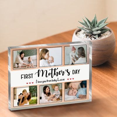 First Mother's Day Custom Photo Acrylic Plaque - 1st Mothers Day Gift From Baby - First Time Mom Gifts Personalized - Gift For New Mom
