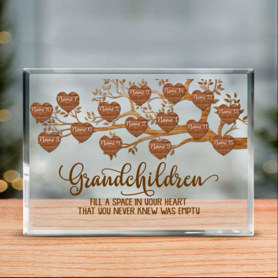 Custom Grandchildren Name Heart Acrylic Plaque - Grandma Mother's Day Gifts - Gift For Grandmother From Grandkids