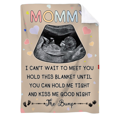Mommy To Be Gift From Bump - New Mom Blanket - Personalized Baby Ultrasound Blanket - Mama To Be Mothers Day Gift