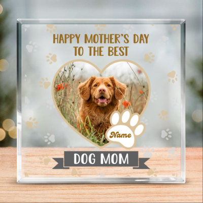 Happy Mothers Day To The Best Dog Mom Personalized Acrylic Plaque - Mother's Day Gift From Dog - Dog Mom Gifts - Best Dog Mom Ever Gifts