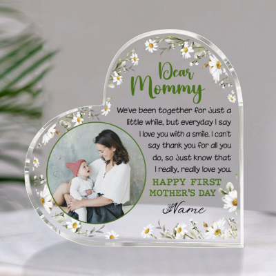 Personalized First Mothers Day Acrylic Plaque - Dear Mommy Poem Mothers Day Gift - 1st Mother's Day Gift from Baby