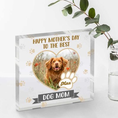 Happy Mothers Day To The Best Dog Mom Personalized Acrylic Plaque - Mother's Day Gift From Dog - Dog Mom Gifts - Best Dog Mom Ever Gifts
