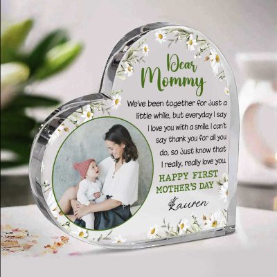 Personalized First Mothers Day Acrylic Plaque - Dear Mommy Poem Mothers Day Gift - 1st Mother's Day Gift from Baby