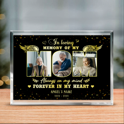 Personalized In Loving Memory Of Mom Acrylic Block - Sympathy Gift For Loss Of Mom - Mom Remembrance Gift - Memorial Plaque For Mom