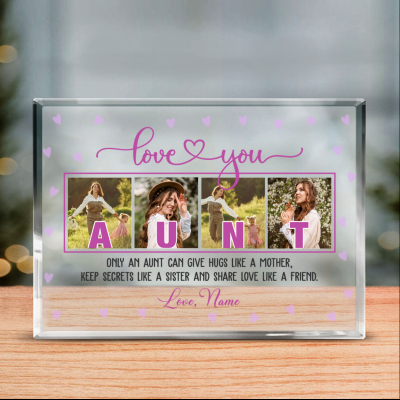 Mother's Day Gifts For Auntie - Custom Aunt Picture Acrylic Plaque - Personalized Aunt Photo Gifts - Aunt Gifts From Niece Nephew
