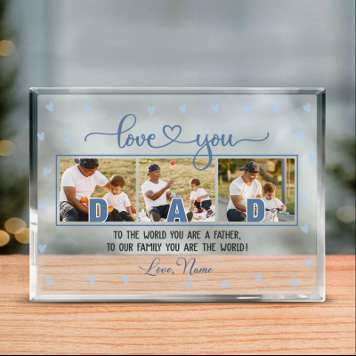 Father's Day Photo Gifts - Custom Dad Picture Acrylic Plaque - Personalized Dad Gifts From Daughter Son - Fathers Day Plaque