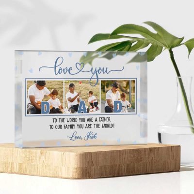 Father's Day Photo Gifts - Custom Dad Picture Acrylic Plaque - Personalized Dad Gifts From Daughter Son - Fathers Day Plaque