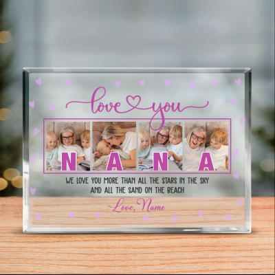 Grandma Mothers Day Gift - Custom Nana Picture Acrylic Plaque - Grandmother Personalized Gift - Birthday Gifts For Nana Grandma From Grandkid