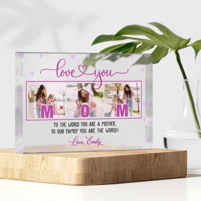 Personalized Mother's Day Picture Gift - Custom Mom Picture Acrylic Plaque - Mom Gifts From Daughter Son - Gifts For Mom Birthday