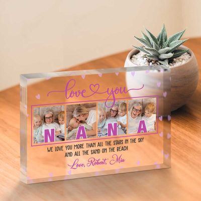 Grandma Mothers Day Gift - Custom Nana Picture Acrylic Plaque - Grandmother Personalized Gift - Birthday Gifts For Nana Grandma From Grandkid