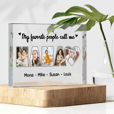 Nana Mothers Day Gifts - My Favorite People Call Me Nana - Custom Nana Photo Acrylic Plaque - Grandmother Gifts Personalized