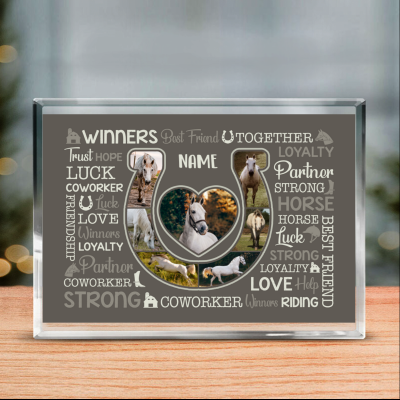 Horse Paw Print Custom Photo Acrylic Plaque - Personalized Horse Remembrance Gifts - Gift For Horse Lovers - Horse Memorial Gifts