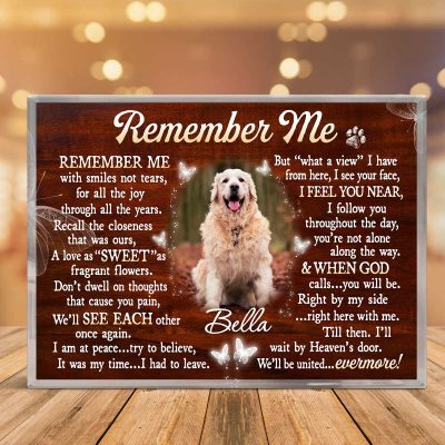 Remember Me - Custom Photo Dog Rectangle Acrylic Plaque - Dog Memorial Gifts - Pet Sympathy Gift