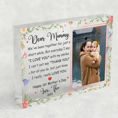 First Mother's Day Custom Picture Acrylic Plaque - 1st Mother's Day Gift from Baby - Mommy Poem Mothers Day Gift - First Mother's Day 2024