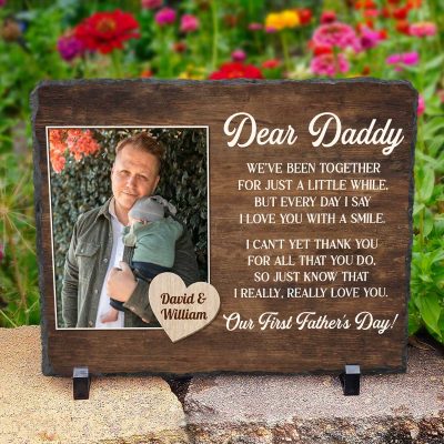 First Father's Day Photo Slate - 1st Father's Day Gift from Baby - First Time Dad Gift - New Daddy Gifts