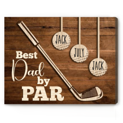 Best Dad By Par - Dad Golf Sign Custom Kids Names - Father's Day Golf Gifts 2025 From Kids - Golf Gift For Dad
