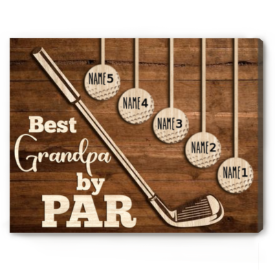 Best Grandpa By Par - Grandpas Golf Sign Custom Grandkids Names - Grandpa Golf Fathers Day Custom Sign - Grandad Golf Gift