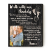 Walk With Me Daddy  - Personalized New Dad Picture Canvas - First Father’s Day Gifts From Daughter Son - Sentimental New Dad Gifts