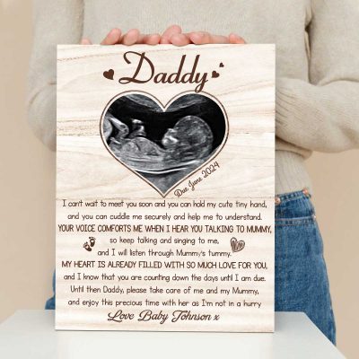 New Baby Sonogram Gift, Custom Ultrasound Photo Canvas, Daddy To Be Gift from Bump, Father To Be Father's Day Gift
