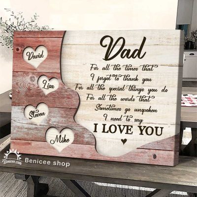Father Day Gifts From Kids - I Need To Say I Love You Dad - Custom Dad Sign With Kid Names - Gift For Dad From Daughter Son