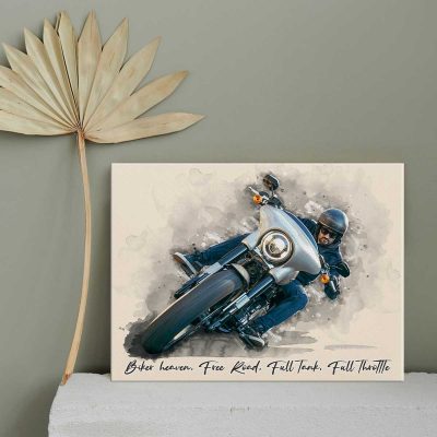 Personalized Motorcycle Photo Painting Canvas, Gifts For Motorcycle Riders, Motorbike Gifts For Him, Father's Day Harley Davidson Dad Gifts 2 Personalized Motorcycle Photo Painting Canvas, Gifts For Motorcycle Riders, Motorbike Gifts For Him, Father's Day Harley Davidson Dad Gifts