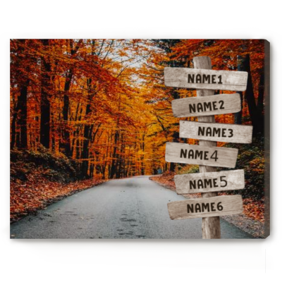 Personalized Family Name Street Sign, Custom Family Members Name On Canvas, Family Gifts, Family Wall Decor