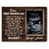 1st Father's Day From Unborn Baby - First Fathers Day Custom Sonogram Canvas -  Baby Ultrasound Gifts For New Dad - Gifts For Expecting Dad