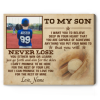 To My Son You Will Never Lose - Baseball Custom Photo Canvas - Motivational Baseball For Boy From Mom Dad - Baseball Player Gifts