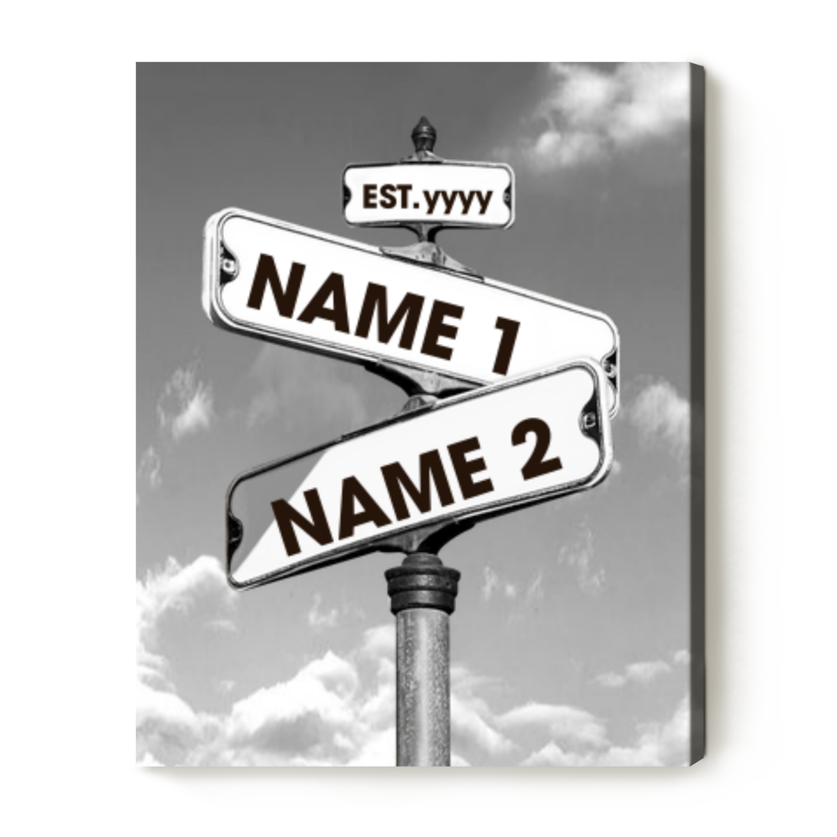 Custom Street Sign With Couple's Names - Intersection Sign Engagement Gifts - Wedding Engagement Gift For Couple - Intersection Love Road Sign