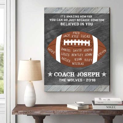 Because Someone Believed In You - Custom Football Coach Sign With Names - Gift For Football Coach - Football Coach End Of Season Gift 3 Because Someone Believed In You - Custom Football Coach Sign With Names - Gift For Football Coach - Football Coach End Of Season Gift