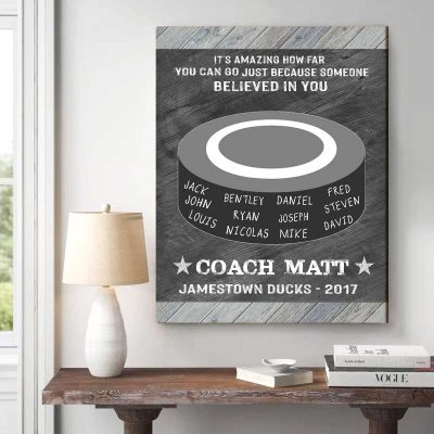 Because Someone Believed In You - Custom Hockey Coach Sign With Names - Field Hockey Coach Appreciation Gift - Hockey Coach End Of Season Gift 2 Because Someone Believed In You - Custom Hockey Coach Sign With Names - Field Hockey Coach Appreciation Gift - Hockey Coach End Of Season Gift