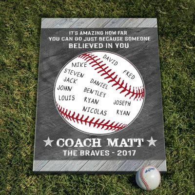 Because Someone Believed In You - Custom Baseball Coach Sign With Names - Baseball Coach Appreciation Gift - End Of Season Baseball Manager Gift 3 Because Someone Believed In You - Custom Baseball Coach Sign With Names - Baseball Coach Appreciation Gift - End Of Season Baseball Manager Gift