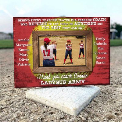 A Good Coach Can Change A Game A Great Coach Can Change A Life - Custom Softball Coach Photo Canvas - Softball Gifts For Coaches With Names